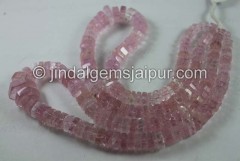 Pink Morganite Step Cut Roundelle Beads